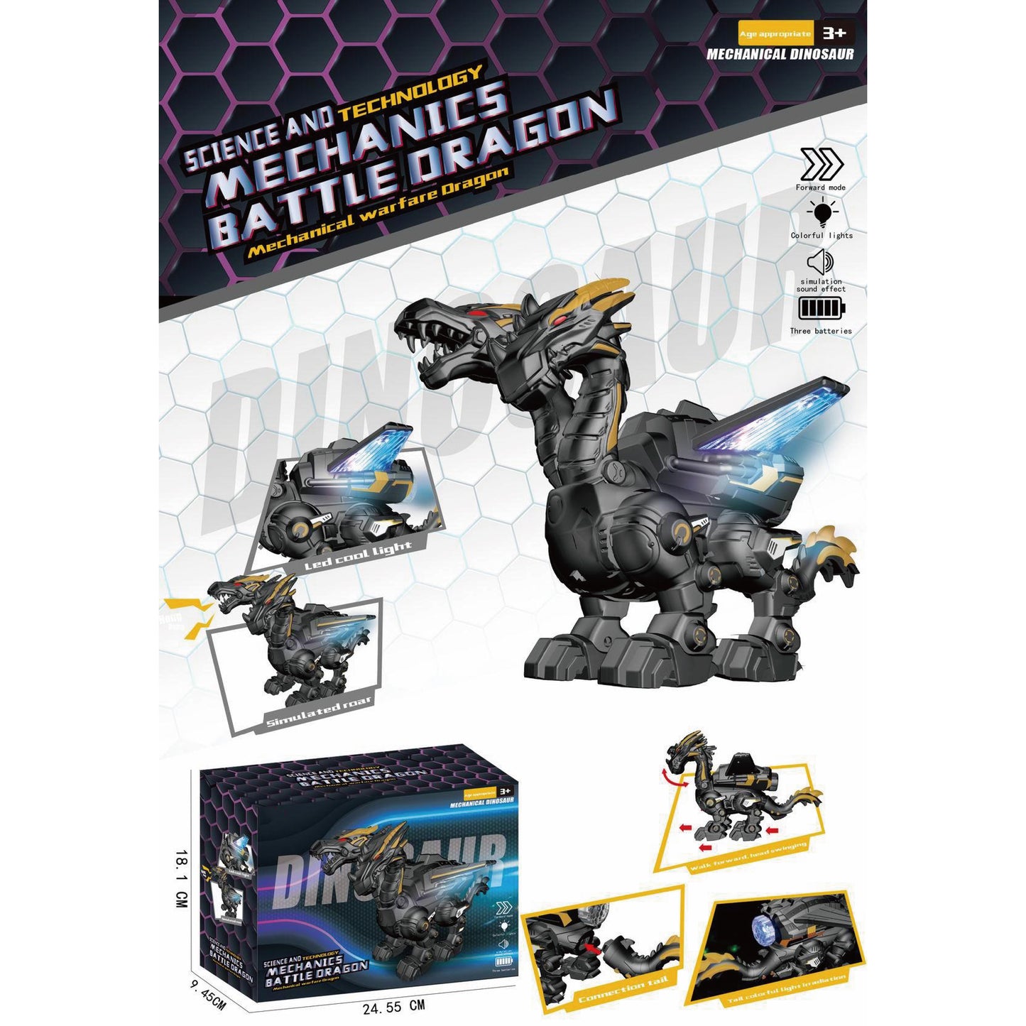 B/O Walking Mechanical Dinosaur with Light & Sound*This price should be"deposit"!