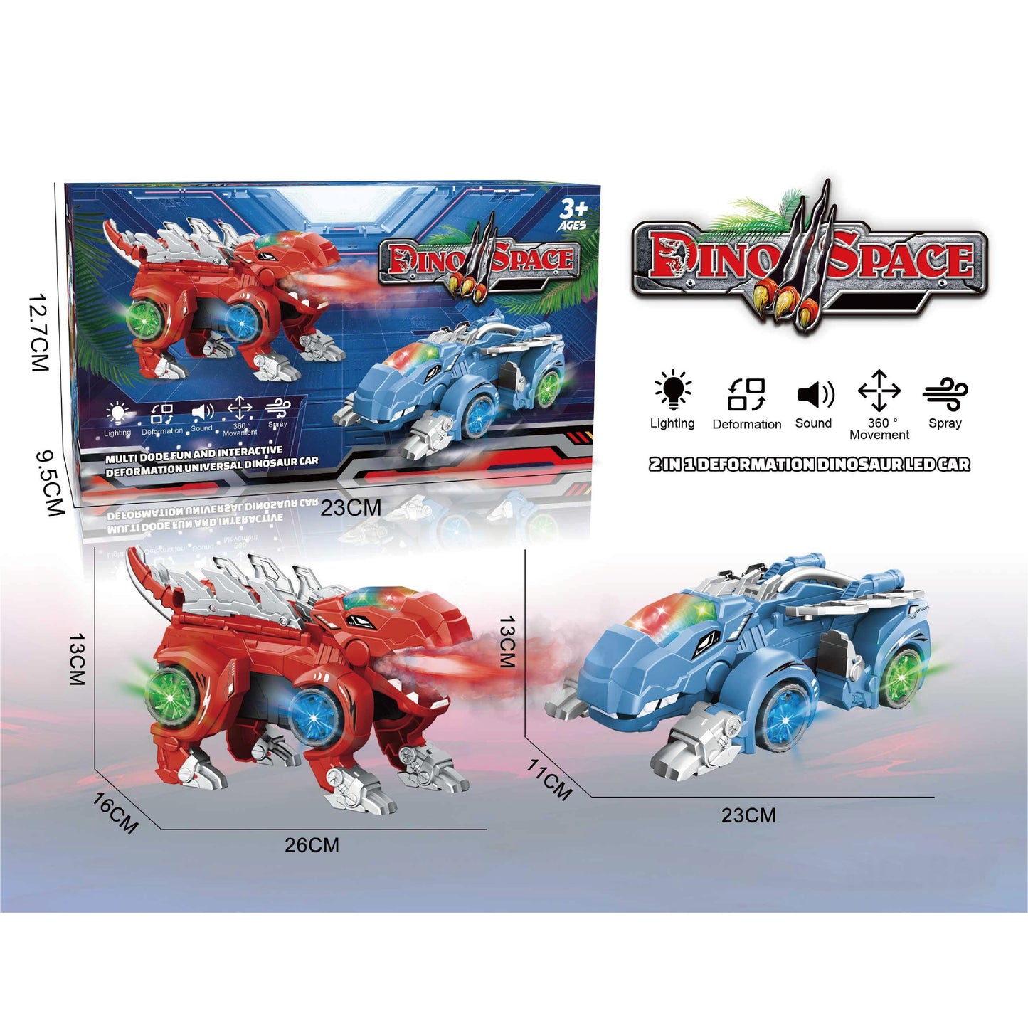B/O Transformable Dinosaur with Mist Spraying /Light /Music*This price should be"deposit"!
